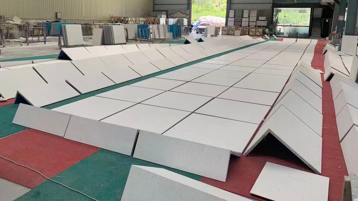 limestone facade panels showing natural color variation